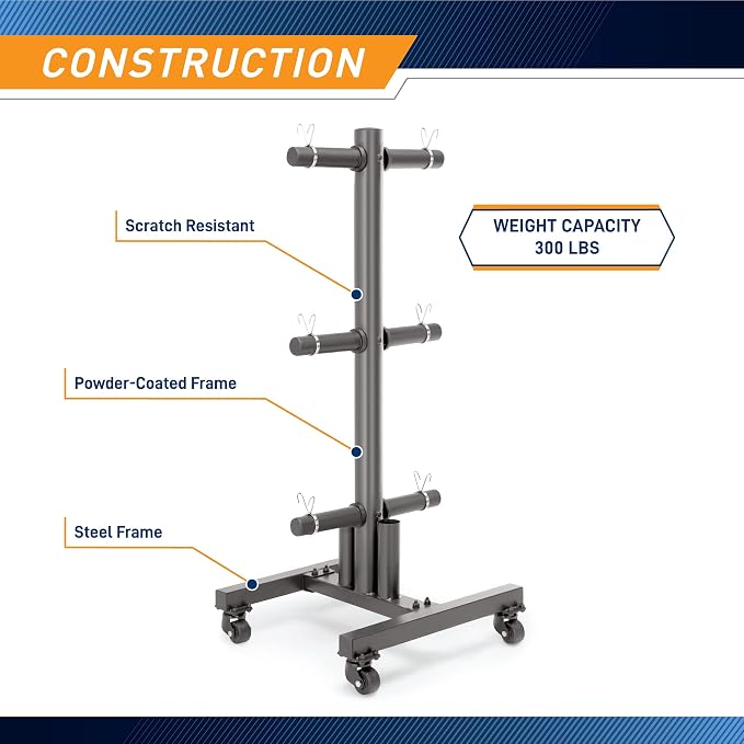 Marcy Olympic Weight Plate Tree for 2-Inch Plates Weight Storage Rack