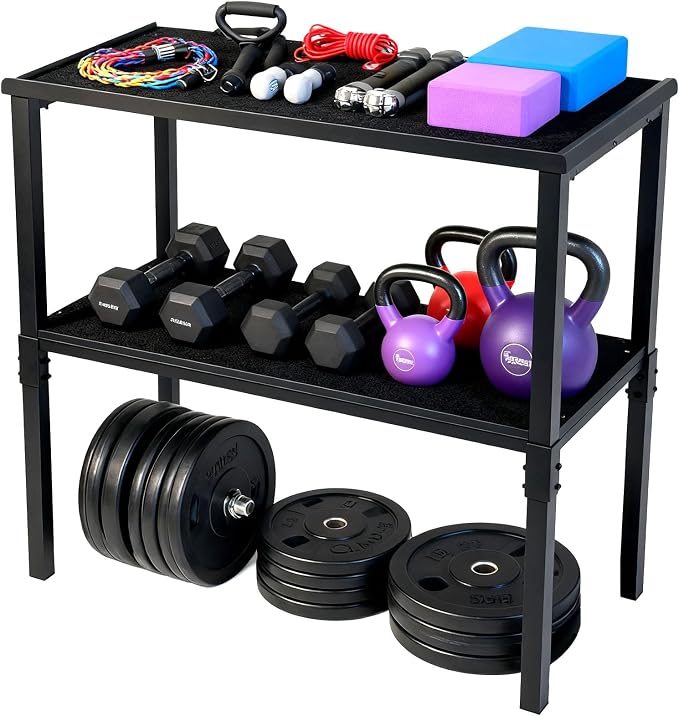 Commercial Heavy Duty Dumbbell/Kettlebell Rack Stand 800LBS | Heavy Duty One-Piece Welded Weight Rack, Anti-Tip Base, Quick 10-Min Assembly, Stores Dumbbells Kettlebells & Fitness Gear