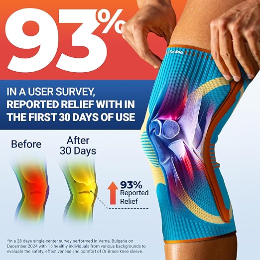 DR. BRACE ELITE Knee Brace with Side Stabilizer (2 Pack) Knee Brace | for Women & Men, Workout, Sports, Daily Knee Compression Sleeve for Maximum Knee Pain Support & Fast Recovery