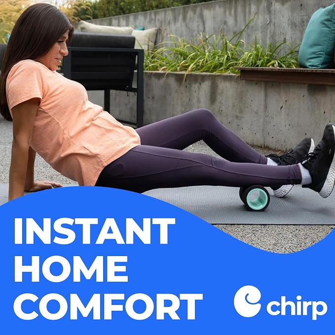 Chirp Wheel+ Foam Roller, Back & Neck Pain Relief, Mint 4-Inch | Focus Neck and Back Roller, Foam Roller for Tension Headaches, Trigger Point and Pressure Point Massage, 4 Inch