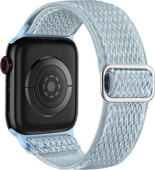 Lerobo Stretchy Nylon Solo Loop Band, Compatible with Apple Watch Series 11 10 9 8 7 6 5 4 3 SE3/2/1 Ultra3/2/1, Adjustable Strap for iwatch Band 44mm 45mm 46mm 49mm 42mm 40mm 41mm 38mm for Women Men