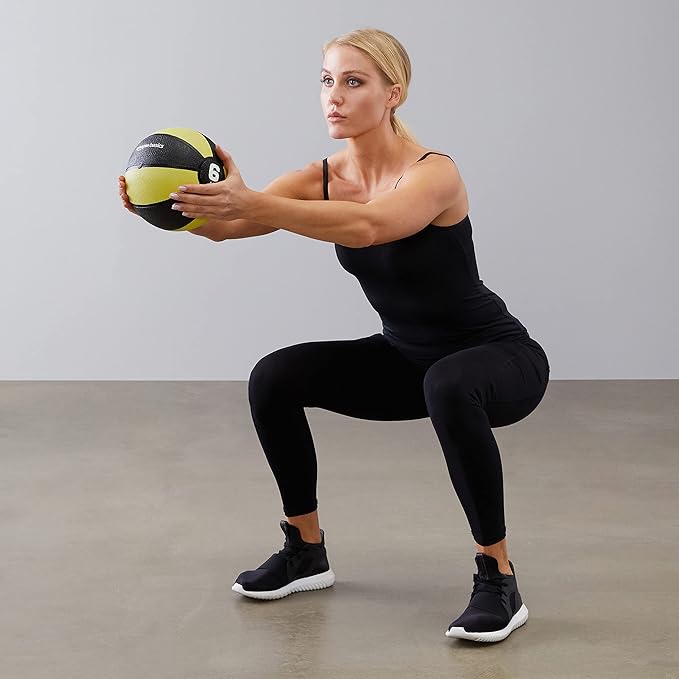 Amazon Basics Weighted Medicine Ball for Core Strength, Strength Training, Full-Body Workouts and Balance Exercises