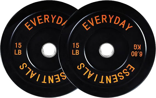 Fitvids 2-Inch Olympic Bumper Plates, Perfect Weight Plates for Weightlifting and Strength Training, Multiple Weights Available