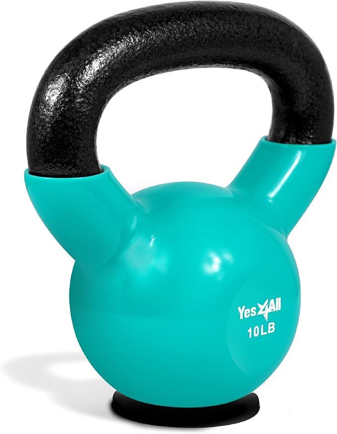 Yes4All Kettlebells Rubber Base, Kettlebell Set for Women, Strength Training Kettlebells Weights (10-65 lbs)