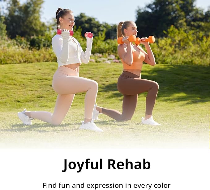 Portzon 8 Colors Options Compatible with Set of 2 Rubber Dumbbell Weight, 5-50 LB, Anti-Slip, Anti-roll, Hex Shape