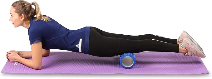 DRUNA Foam Roller for Muscle Massage, Pilates & Yoga 13"x5.5" Medium Firm PVC Foam Roller for Deep Tissue Massage, Recovery & Flexibility (Black)
