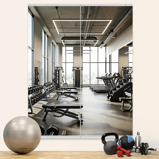 Home Gym Mirror,2 Pack Large 66.9x23.6 Inch Frameless Tempered Glass Wall Mirror, Full Body Workout and Decorative Mirrors for Home Gym, Yoga, Dance Studio, Garage, Exercise Room