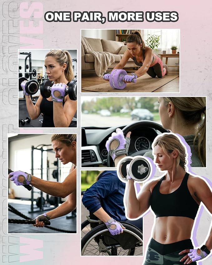 VINSGUIR Workout Gloves for Women and Men, Breathable Weight Lifting Gloves for Gym Exercise, Fitness, Training, and Cycling, with Excellent Grip and Cushion Pads