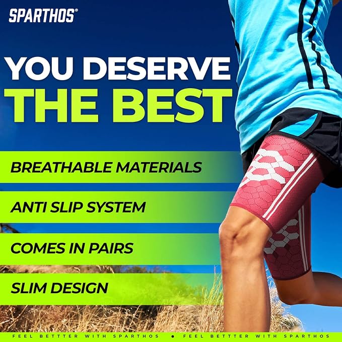 Sparthos Thigh Compression Sleeves, Quad Wrap, Hamstring Brace