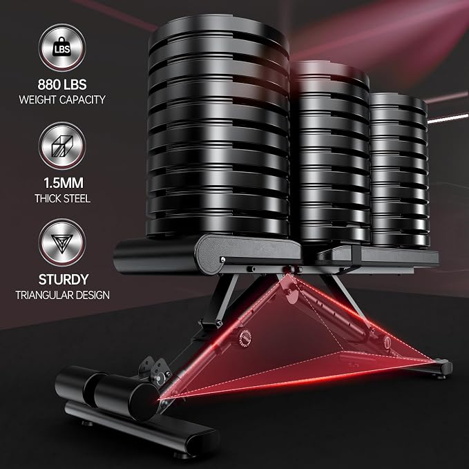 PASYOU Adjustable Weight Bench, 660LB Foldable Workout Bench for Home Gym, Incline Flat Bench Press for Full Body Workout, Dual-Frame Strength Training Bench, No Assembly Required