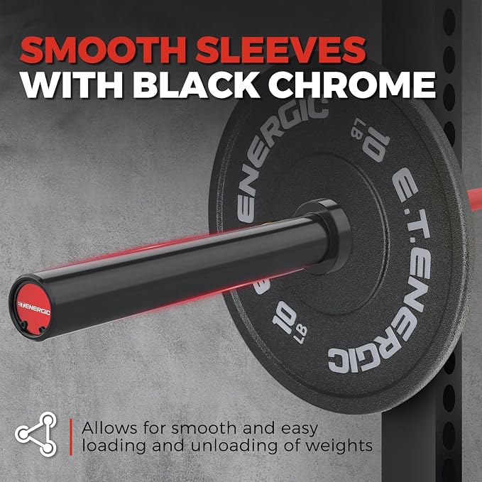 7FT Alloy Steel Olympic Barbell, 700LB 40LB | 30mm knurled grip bar with rotating sleeves, chrome finish, 2-inch plate fit, and 700LB capacity for home gym lifts