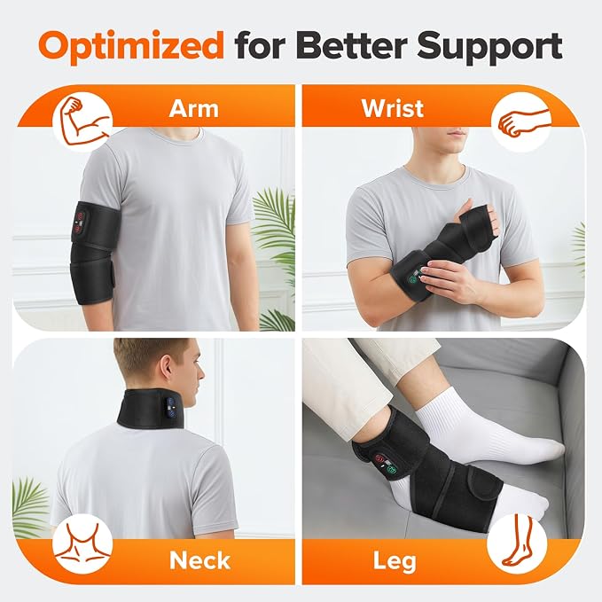 Rechargeable Cordless Elbow Heating Pad Wrap, Fast Heating Heated Arm Sleeve with 3 Heat & Timing Settings, 4000mAh USB Arm Heat Wrap for Tennis Elbow, Tendonitis, Arthritis, Forearm Pain Relief