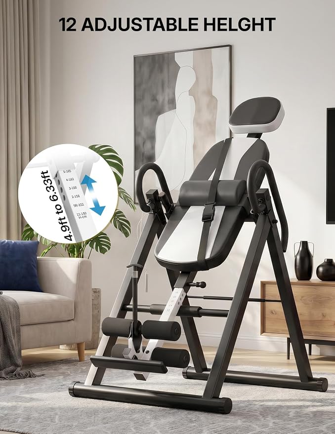 YOLEO Gravity Inversion Table for Back Pain Relief 2026 New Inversion Table w/Lumbar Support Easy to Assemble Back Stretcher Machine 300 lbs