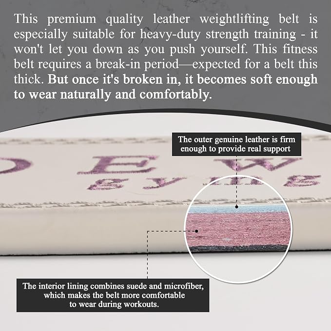 Weight Lifting Belt, 10mm Thick, 4-Inch Wide Heavy Duty Leather Lever Gym Belt, Ideal for Weightlifting, Squats, Deadlifts, Powerlifting, Cross Training and Weight Training