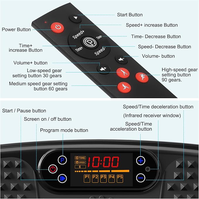 SoftGym Vibration Plate Exercise Machine for Lymphatic Drainage & Fitness | Quiet Heavy Duty 450lbs Capacity Platform, 120 Speeds Shake Machine with Resistance Bands for Home Muscle Activation