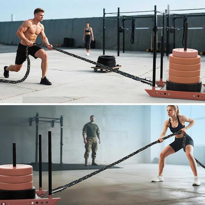 Weight Workout Sled Pulling Rope - 1.5 Inch x 20FT Heavy Duty Workout Sled Pull Rope for Tire Pulling, Football Training - Fitness Resistance Exercise Equipment for Men & Women