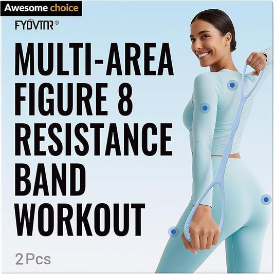 Upgraded Figure 8 Resistance Bands, Resistance Bands for Arms & Full Body Workout, Stretch Resistance Band with Handles for Yoga, Pilates, Toning, Home Fitness & Physical Therapy
