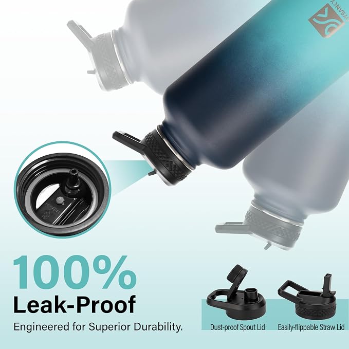 DYSANKY Insulated Water Bottle | Thickened Stainless Steel for Gym and Hiking with Straw, Carrier Bag, Handle Strap | BPA-Free 87 oz