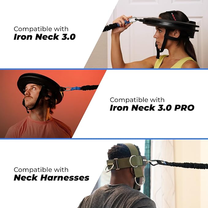 Resistance Band, Durable Exercise Band with Steel Carabiners for Neck Training, Strength Workouts, Stretching, and Rehab