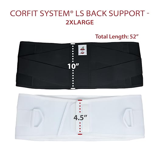 CorFit Back Brace for Lower Back Pain Relief & Lumbar Support Belt, WH, 2XL | CorFit's patented proportional sizing and dual pulls deliver customized compression, posture support, and spinal stability.
