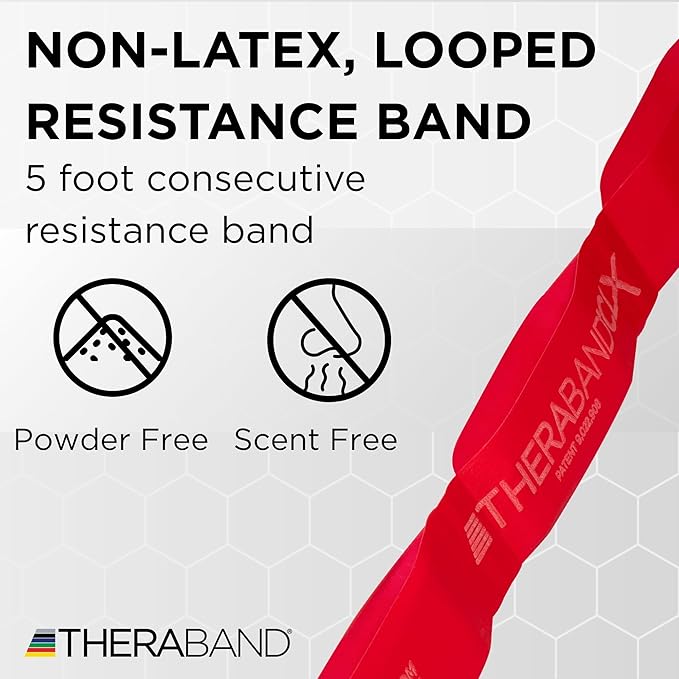 THERABAND CLX Resistance Band with Loops, 5-Foot Band