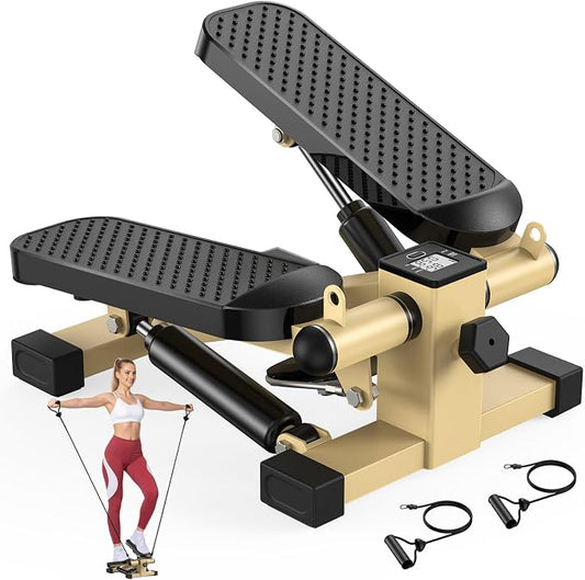 HCOIW Steppers for Exercise at Home - Stair Stepper with Resistance Band, Mini Stepper with 300lb Weight Capacity,