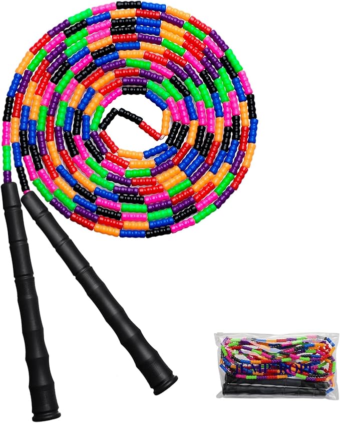 Double Dutch Jump Rope Long Jump Rope 16 FT 1 Pack/2 Pack, Adjustable Soft Beaded Diy Jump Rope for Kids Adult Long Enough for 5-6 Jumpers