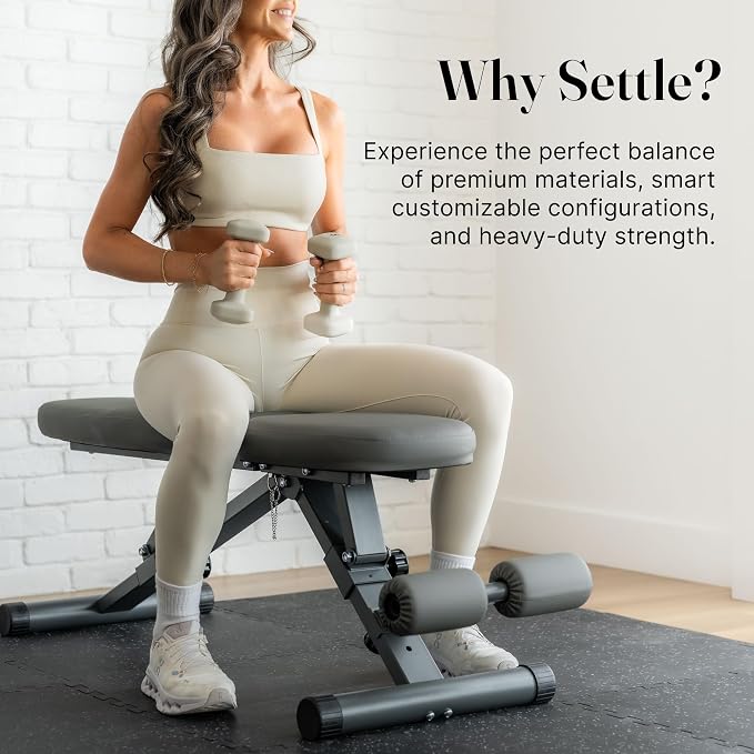 WeGym Workout Bench, Adjustable and Collapsible for Home Gym Training | Adjustable and collapsible design, comfortable bench, home gym strength training