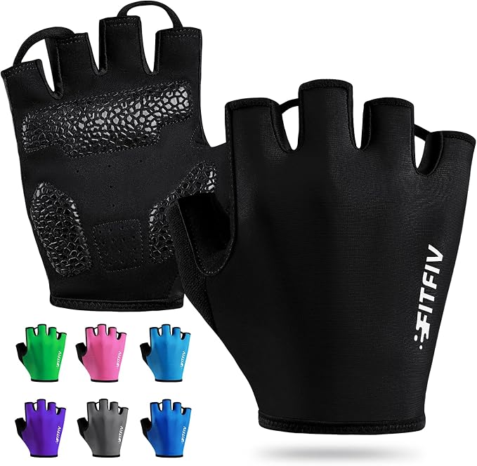 Cycling Gloves for Men Women, Half-Finger for Bike, Gym, Weight Lifting, Workout, Riding, Outdoor Sports