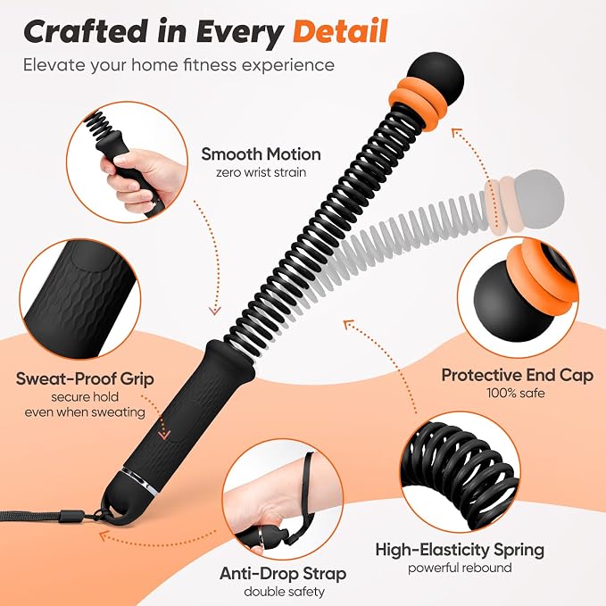 KUZARO Upgrade Weighted Ropeless Battle Ropes for Women, Quiet Adjustable Cordless Battle Ropes for Home Gym HIIT Cardio & Strength Training, Portable Exercise Rope for Arm & Core, Apartment Gear