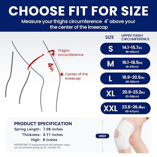 JOMVD Knee Brace with Side Stabilizers for Meniscus Tear, Knee Pain, Breathable Knee Support for Arthritis, ACL,MCL, Pain Relief, Injury Recovery, Women and Men
