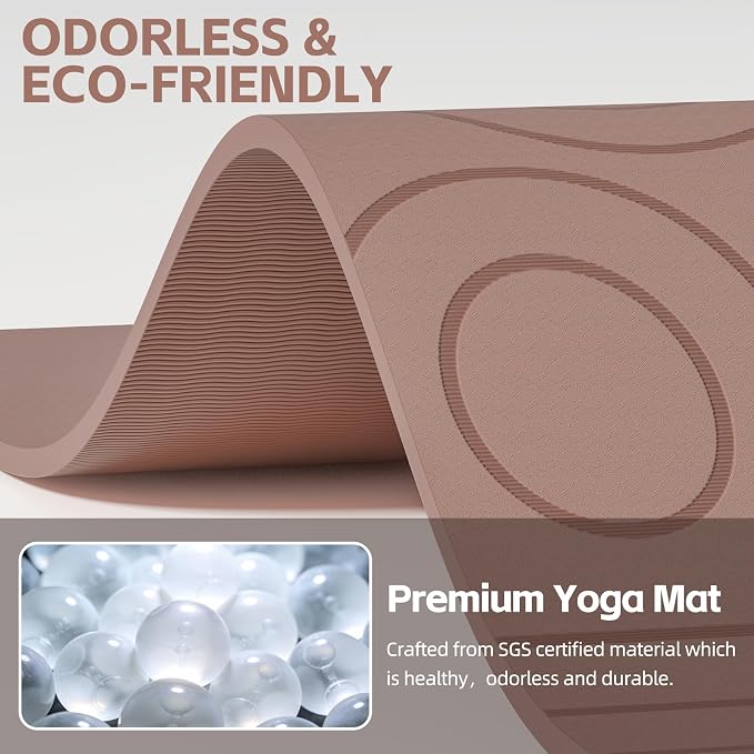 PAIDU Large Yoga Mat, 72"x36"x2/5" POE Non-Slip Exercise Mat | 10MM Thick, POE, non‑slip, ideal for home gym, yoga, pilates, fitness & floor use