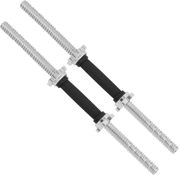 Yes4All Threaded Dumbbell Handles, Adjustable Dumbbell Bar Pair, 14/16/18/24-Inch Sizes, Fits 1" or 1.15" Plates, Non-Slip Grip, Secure Star-Lock Collars