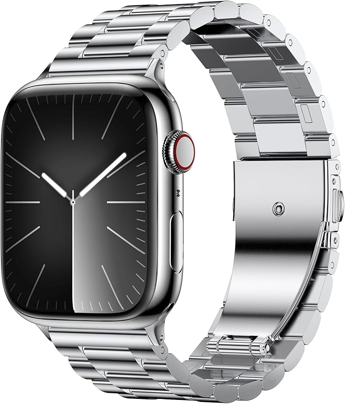 EPULY Metal Band Compatible with Apple Watch Bands for Men 49mm 46mm 45mm 44mm 42mm, Business Stainless Steel Strap for iWatch Series 11 10 9 8 7 6 5 4 3 2 1, SE3 2 1, Ultra3 2 1, No Tools Required | 49/46/45/44/42mm Stainless Steel Strap for Business ...