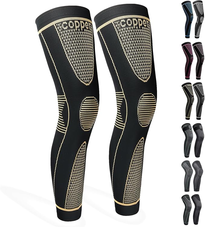 SKDK Full Leg Sleeves Long Compression Leg Sleeve Knee Sleeves Protect Leg, for Man Women Basketball, Arthritis Cycling Sport