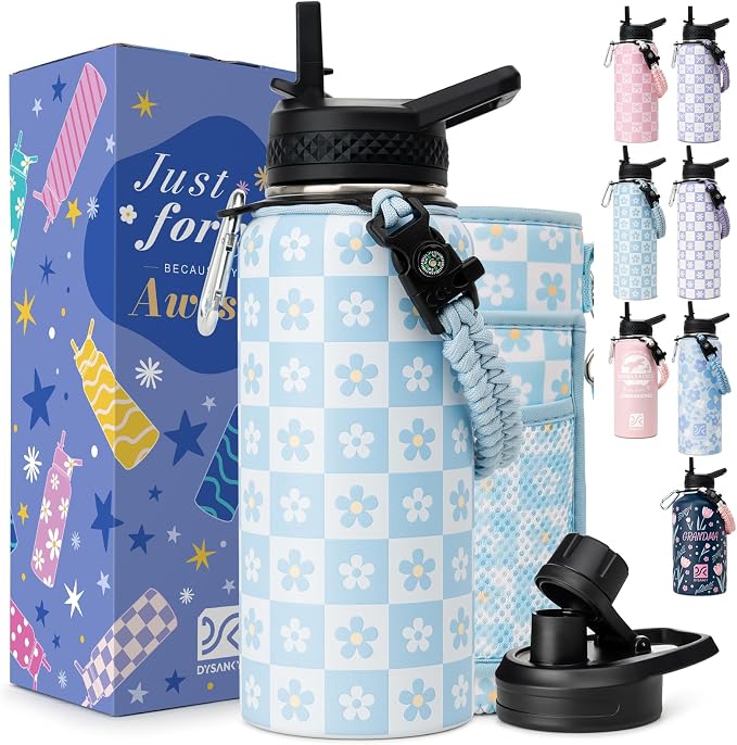 DYSANKY Water Bottle Gift– Insulated Stainless Steel Bottle with Carrier Bag, Strap & Gift Box– BPA-Free– Ideal for Hiking, Camping & Travel 32 oz
