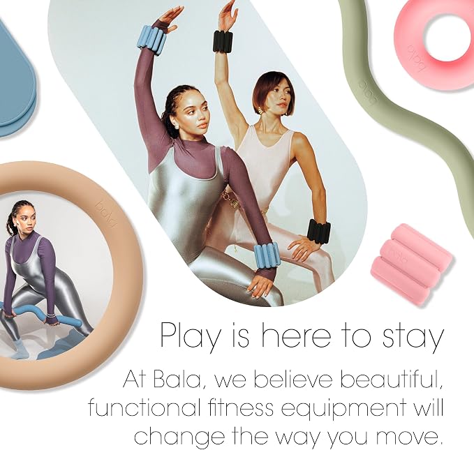 Bala Bangles Wrist & Ankle Weights for Women & Men, Home Gym Equipment | Adjustable Weighted Bands for Arm & Legs Workouts - Pilates, Yoga, Walking, Barre, & Strength Training Exercise