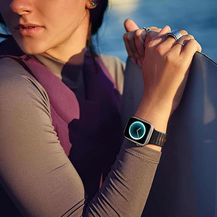 Bandletic Magnetic Silicone Watchband Compatible with All Apple Watch | Strong Magnet Sport Strap for iWatch Ultra 49mm Series 11-1 SE 46mm 45mm 44mm 42mm 41mm 40mm 38mm, Ideal for Men Women