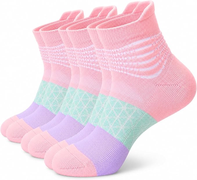IRAMY Compression Ankle Support Socks Women Wicking Cushioned Athletic Plantar Fasciitis Relief 3/4/6 Pairs