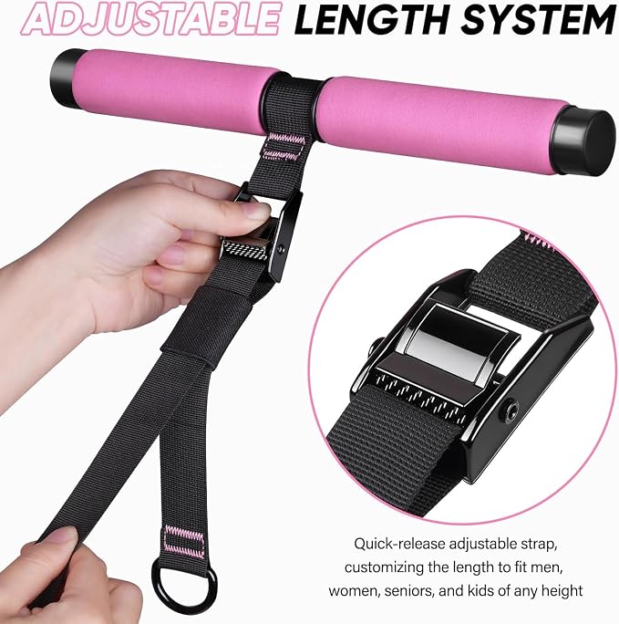 Adjustable Length Pedal Resistance Band with Handle for Working Out, Replaceable 180Lbs Exercise Bands with Foot Pedals, Home Gym Workout Equipment for Women Men Strength Training, Stretching