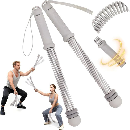 Ropeless Battle Ropes with Adjustable Weights, Easy-to-Carry Silent Fitness Tool for Total-Body Sculpting, Cardio & Fat Burn, Home Gym Strength Equipment for Core, Arms and Glutes - Grey
