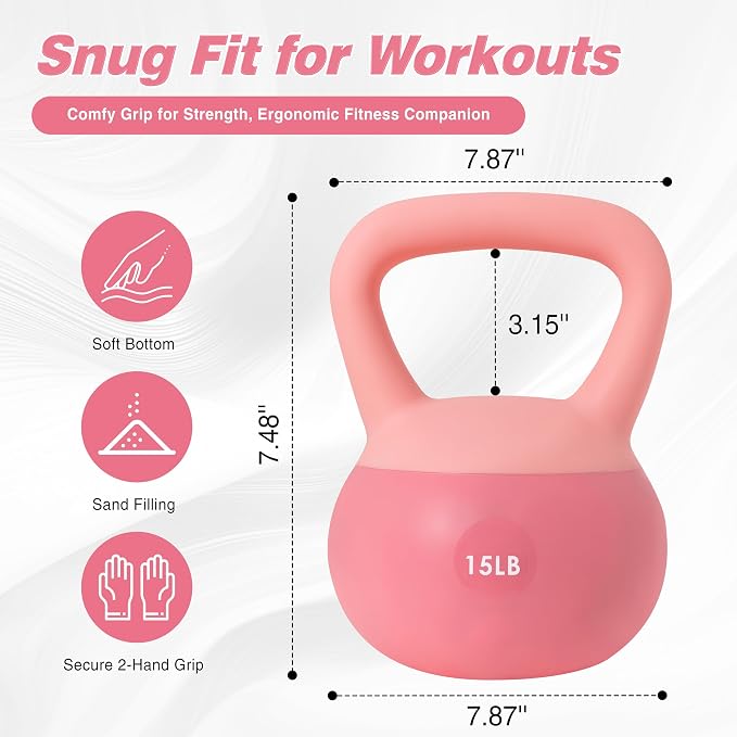 ALTLER Soft Kettlebell 10-50LBS Safe Strength Training Kettlebell Anti-Slip Grip Weight for Home Workouts and Men/Women/Beginners
