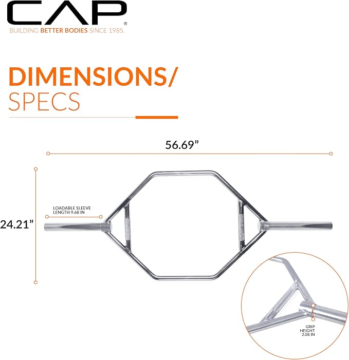 CAP Olympic Trap Bar | Heavy-Duty Hex Shrug & Deadlift Weight Bar