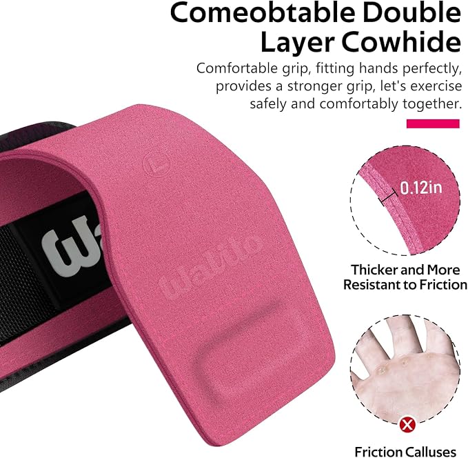Weight Lifting Wrist Strap，Double Layer Leather Wrist Wraps with Neoprene Padding for Weightlifting & Deadlifts – Adjustable Gym Straps for Men & Women