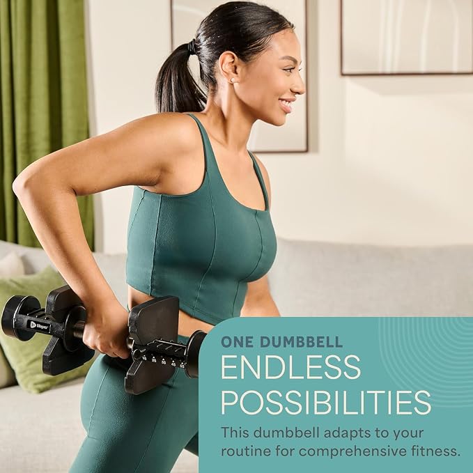 LifePro Adjustable Dumbbells, Single or 2pcs, Up to 55 lbs & 3-in1 option | Quick-change weight system with included rack — available in options from 2.5 to 55 lbs for every fitness level