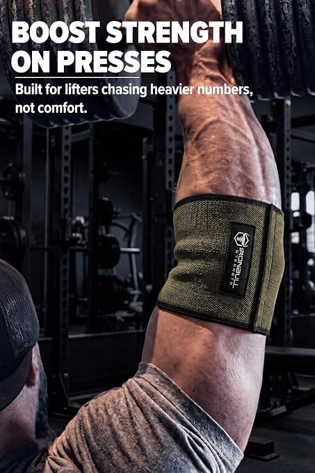 Iron Bull Strength Compression Elbow Sleeves for Lifting (Green, 14") - Maximum Compression for Bigger Bench Press PRs