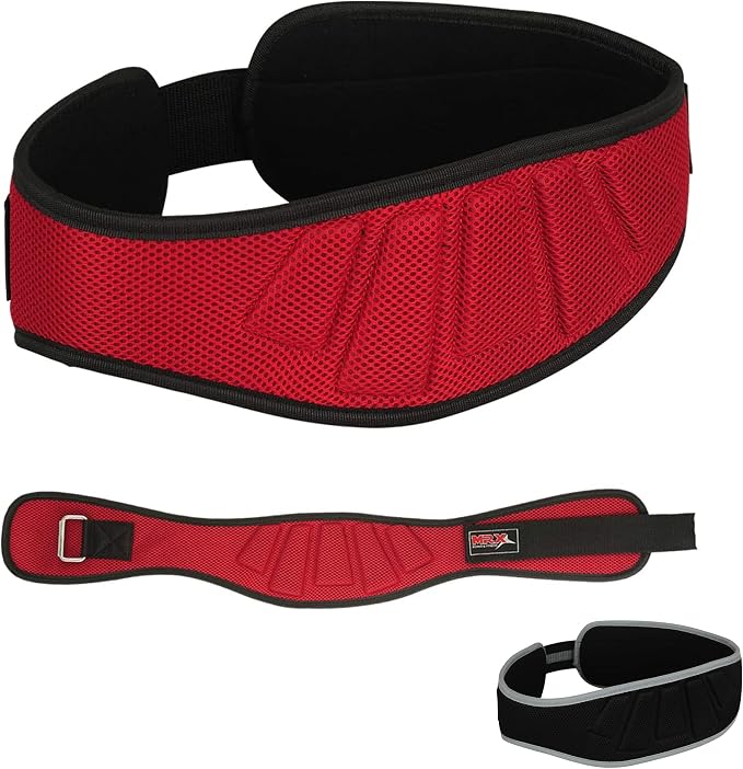 MRX Weight Lifting Belt - 5 Inches Wide 8mm Thick Padded Back Support with Flexible Ultra-Light Foam Powerlifting Belts Heavy Duty Deadlifts Workout Squats Exercise & Lifting Belt for Men & Women