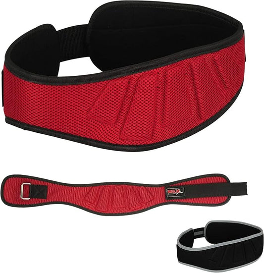 MRX Weight Lifting Belt - 5 Inches Wide 8mm Thick Padded Back Support with Flexible Ultra-Light Foam Powerlifting Belts Heavy Duty Deadlifts Workout Squats Exercise & Lifting Belt for Men & Women
