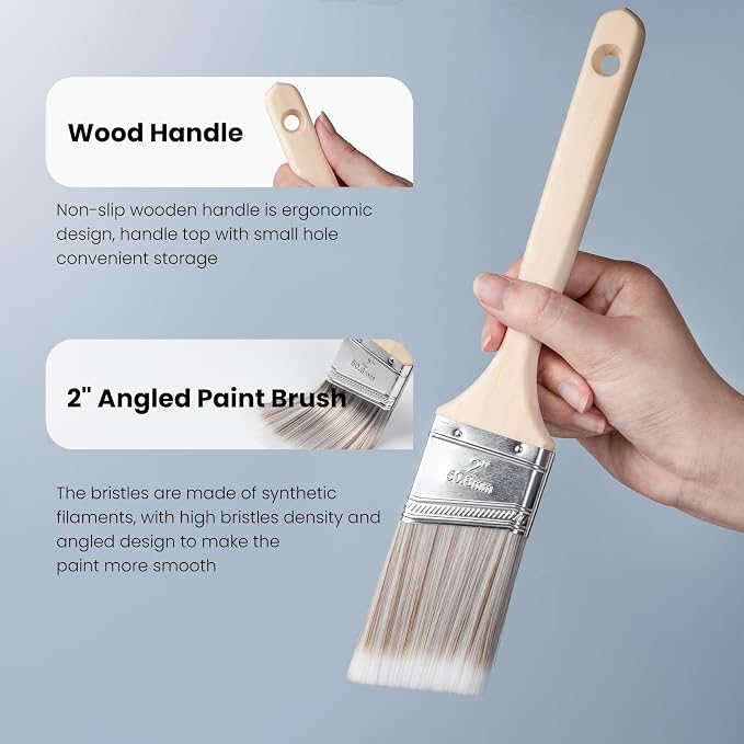 Mister Rui Paint Roller Kit, 18 Pack Paint Roller Set, 4" 9" Paint Rollers | Ideal for Painting Walls, Paint Tray with Liners, Angled Paint Brush, Professional Painting Kit for Home Improvement
