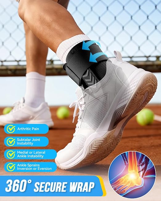 Ankle Brace for Sprained Ankle, Quick Lace-Up Ankle Support | Auto-Shaped Pads,Breathable Adjustable Compression for Women Men, Fits in Shoes for Sports, Work & Injury Recovery M